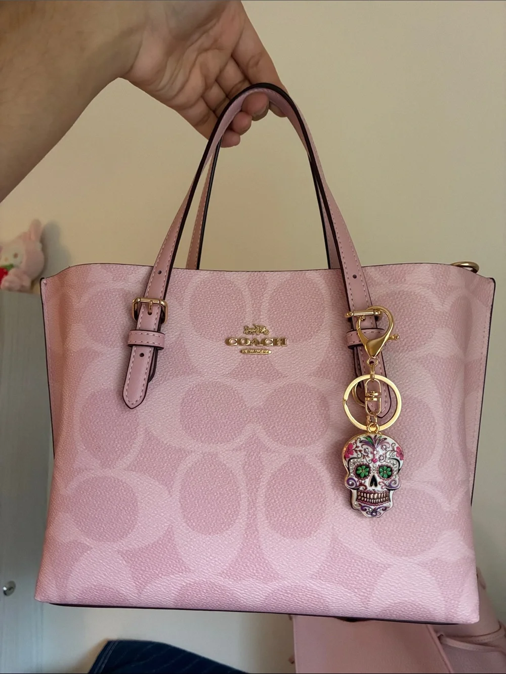 2/$20🎀 Pink Sugar Skull Keychain Bag Charm